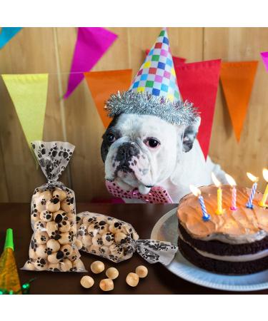 100 Pieces Pet Paw Print Cellophane Bags with Twist Ties - Ideal for Dog & Cat Treats - Heat Sealable - Pet Party Favor Bags - Black - Buy Online on GoSupps.com