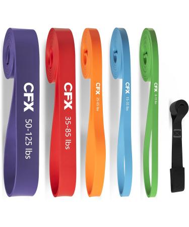 CFX Fitness Bands Set - 5 Resistance Bands Door Anchor & Training Guide for Yoga Stretching & Strength Training | 8 Piece Kit - Buy Online on GoSupps.com