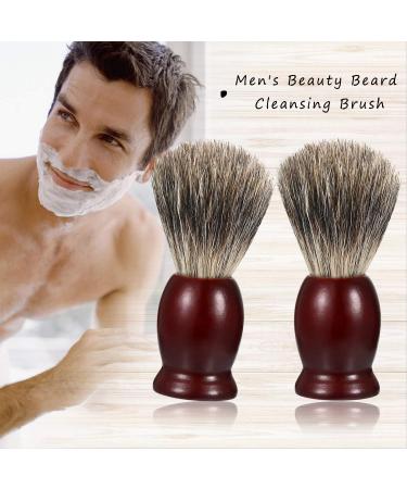 Vtrem 2 Pack Pure Badger Shaving Brush - Luxury Wooden Handle Wet Shave Tool for Men | Professional Safety Razor Brush Set - Buy Online on GoSupps.com