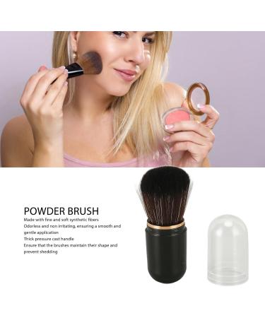 Retractable Makeup Brushes Portable Loose Powder Small Compact Dense Bristle Brush with Travel Cover (Black) - Buy Online on GoSupps.com