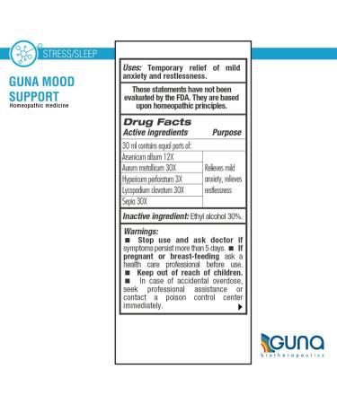 GUNA Mood Support - Natural Homeopathic Remedy for Stress Relief & Relaxation | 1 Ounce - International Shipping Available - Buy Online on GoSupps.com