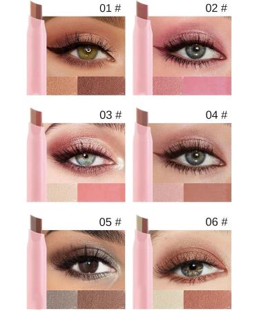 Dual-color eyeshadow stick eyeliner pencil - 12-color eye makeup waterproof gradient cream eyeshadow stick for girls and friends - Buy Online on GoSupps.com