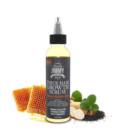 Uncle Jimmy Thick Hair Growth Serum - Anti Hair Loss Treatment for Men & Women - Promotes Thicker, Stronger Hair - 4oz (S024) - Buy Online on GoSupps.com
