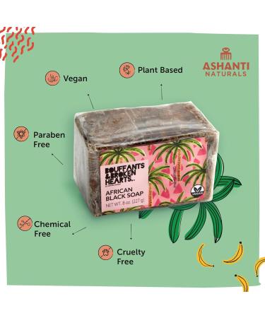 Authentic African Black Soap Bar - Cleansing & Nourishing Acne Soap with Shea Butter & Coconut Oil (8oz) for All Skin Types - Buy Online on GoSupps.com
