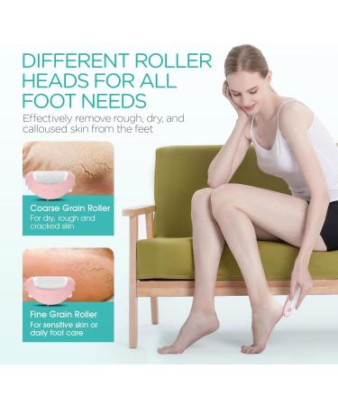 VOGOE Electric Foot File Hard Skin Remover Professional Pedicure Set Rechargeable Callus Remover for Feet Foot Scraper LED Light with 3 Rollers and 2 Speeds for Cracked Heel & Dead Skin CR310 Pink - Buy Online on GoSupps.com