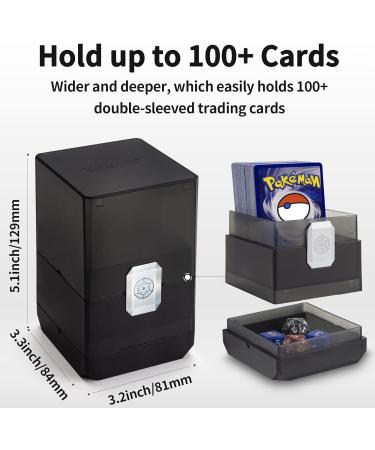 Sooez Heavy Duty MTG Deck Card Box - 100+ Capacity Case with Dice Storage - Black Deck Holder for MTG/YuGiOh/Pokemon/Commander/TCG Cards - Buy Online on GoSupps.com