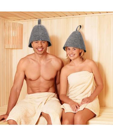 Tofficu 4-Piece Wool Sauna Hat Set | Felt Bathing Cap for Sauna & Shower | Russian Banya Head Protection (Gray) - Buy Online on GoSupps.com