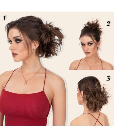 Youngways Dark Brown Messy Bun Hair Piece - Clip-in Side Comb Hairpiece for Women | Short Curved, Adjustable Style | Easy, Versatile Hair Piece - Buy Online on GoSupps.com