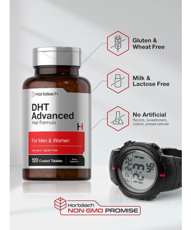 Horbäach DHT Advanced Hair Formula | 120 Non-GMO Gluten Free Tablets | Saw Palmetto Kudzu & Fo-Ti for Healthy Hair Growth - Buy Online on GoSupps.com
