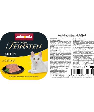 Animonda Vom Feinsten Kitten Wet Food - Poultry 32 x 100g | Premium Nutrition for Growing Cats - Buy Online on GoSupps.com