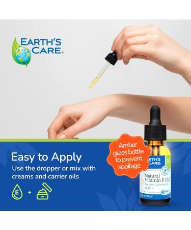 Buy Earth's Care Natural Vitamin E Oil - 100% Pure Vitamin E for Skin & Hair - 1 Fl Oz | International Shipping Available - Buy Online on GoSupps.com