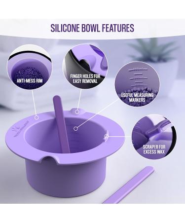 Tress Wellness Purple Wax Warmer Silicone Liner with 2 Spatulas - Easy to Clean & Compatible with 16oz Electric Waxing Kit - Buy Online on GoSupps.com