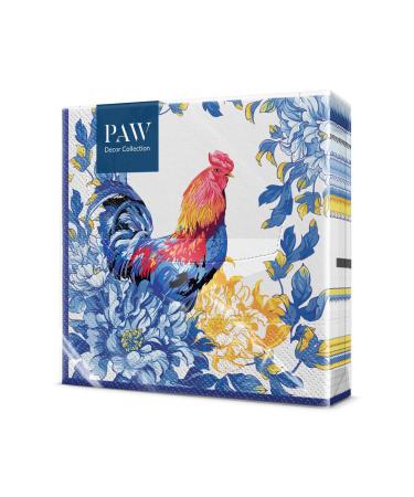 PAW - Napkins 3 -layer (33 x 33 cm) I 20 pieces I Perfect for birthdays parties weddings communion and celebrate I paper napkins Bunt - Hahn Easter I Rustic Morning