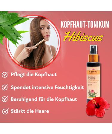 Sattva Haartonikum with Hibiscus - Natural Scalp Tonic for Moisture & Nutrition | Alcohol-Free Hair Water for Dry Itchy Scalp | 100 ml - Buy Online on GoSupps.com