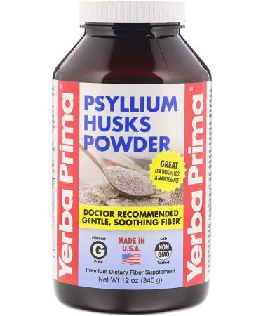 Yerba Prima Psyllium Husks Powder 12 oz (Pack of 3) - Natural Fiber Supplement for Colon Cleansing - Vegan, Non-GMO, Gluten-Free - Buy Online on GoSupps.com