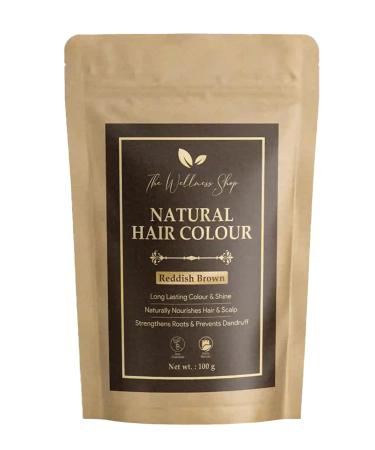 The Wellness Shop - Natural Reddish Brown Hair Color Powder | Strengthens Roots & Prevents Dandruff | Ammonia Free - Naturally Nourishes Hair & Scalp | Long-lasting Color and Shine (100gm / 0.22lb)