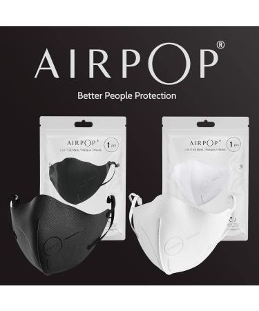AIRPOP Light SE Reusable Washable Face Mask 1 Pack 4-Layer Face Coverings Contoured Fit Lightweight Design Adult/Kids Face Masks for Repeated Wear 1 Pack - Black - Buy Online on GoSupps.com