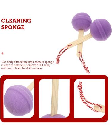 Beaupretty 2pcs Purple Shower Sponge Bath Loofahs - Exfoliating Cleaning Body Puff Accessories - Buy Online on GoSupps.com