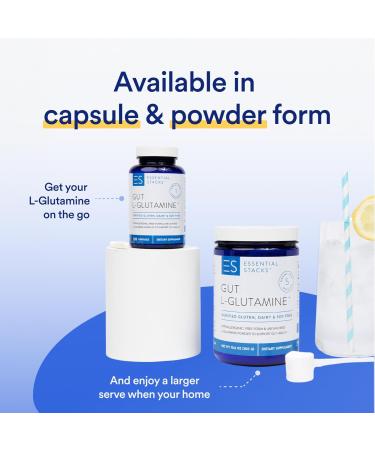 Essential Stacks L-Glutamine Home & Away Bundle - L Glutamine Powder & Capsules - Buy Online on GoSupps.com