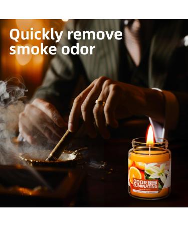 Orange & Vanilla Odor Eliminating Candles - Highly Scented Premium Soy Candles for Home Pet Smoke & Food Smell Removal - Buy Online on GoSupps.com