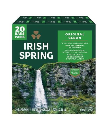 Irish Spring Deodorant Soap Original Scent - 4 Ounce/20 ct