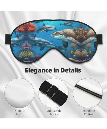 Dolphins Sea Turtle Shark Octopus Eye Mask - Ultra-Soft Light-Blocking for Comfort & Restful Sleep | International Shipping Available - Buy Online on GoSupps.com