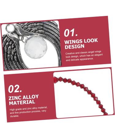 EXCEART Crystal Pendant Decor Ornament Chic Pendants Glitter Wings Zinc Alloy Pendant Household Accessories 39x6.5cm Dark Red - Buy Online on GoSupps.com