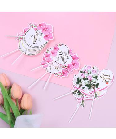 9PCS Happy Mother's Day Cake Toppers Heart Flower Cake Picks Cupcake Topper for Mother's Day 3 Styles Cake Decoration for Birthday Mother's Day Party Favors Style a - Buy Online on GoSupps.com