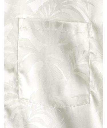 VATPAVE Men's Hawaii Shirt - Floral Jacquard Short Sleeve Beach Shirt for Summer | Stylish Leisure Wear in White - Buy Online on GoSupps.com