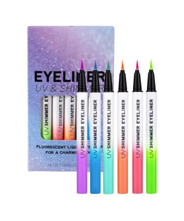 Waterproof Eyeliner Pencils Fluorescent Face Makeup High Pigmentation Gel Pen with Natural Luminous Effect for Day and Evening Wear