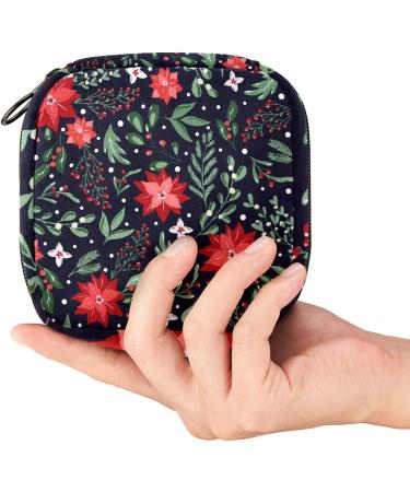 Christmas Flower Menstrual Cup Pouch - Portable Sanitary Napkin Storage Bag - Buy Online on GoSupps.com