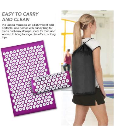 Dunlap Acupuncture Massage Cushion & Yoga Mat Set - Acupressure Relief for Neck & Ischias Pain - 3pcs Black - Buy Online on GoSupps.com