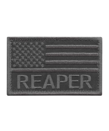 USA American Flag Reaper Subdued 2x3.25 Combat Morale Tactical Fastener Patch