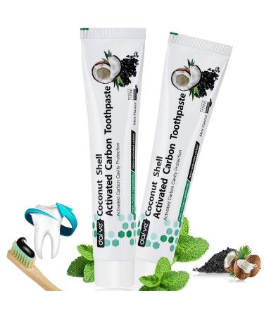 Activated coal toothpaste -Black toothpaste -Natural tooth whereabouts -coconut activated carbon toothpasta -Charcoal toothpaste -Charcoal tooth paste -for white teeth 120 g (2 Pack) - Buy Online on GoSupps.com