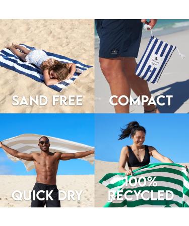 Dock & Bay Cabana Beach Towel - Quick Dry, Sand Free, Compact & Lightweight - 100% Recycled - Bondi Blue - Large Size (160x90cm) - Includes Bag - Ideal for Beach, Pool & Travel - Buy Online on GoSupps.com