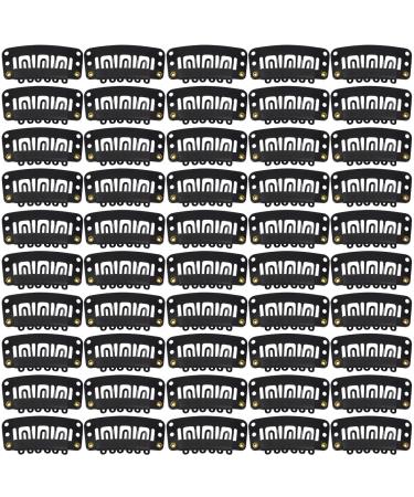 50 pieces wigs clips U-shape metal snap clips 32mm 6-teeth combs clips with rubber for hair extensions (black) 50 PCs 32 mm black - Buy Online on GoSupps.com