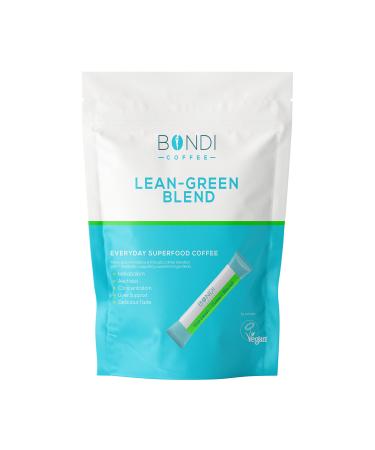 Bondi Coffee Lean-Green 7 Sachets - Instant Superfood Energy Coffee with Healthy Spirulina Ginseng Green Coffee MCT Choline 100% Natural Caffeine - Vegan