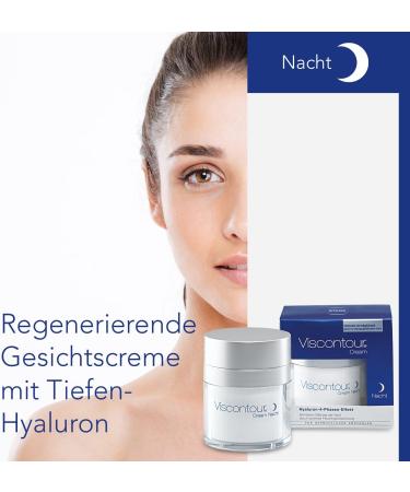  Viscontour Night Cream - Hyaluronic Acid Night Cream - Intensive Care for Dry and Sensitive Skin - Anti-Aging Care - 1 x 50ml - Buy Online on GoSupps.com