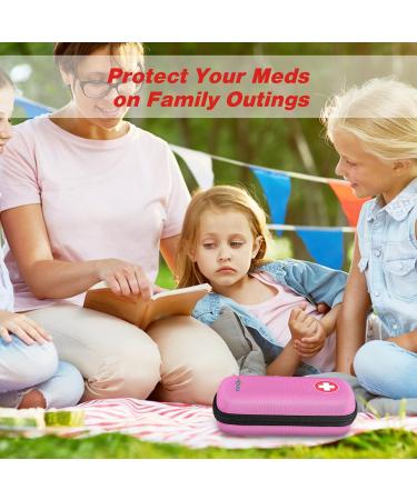 Medmax Epipen Medical Carrier Bag - Shockproof Organizer for Epipens Asthma Inhalers & Allergy Essentials | Portable Stylish & Durable - Pink M - Buy Online on GoSupps.com