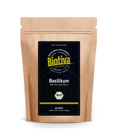 Organic Basil Leaves 250g - lat. Ocimum basilicum - for seasoning Mediterranean dishes - controlled and certified