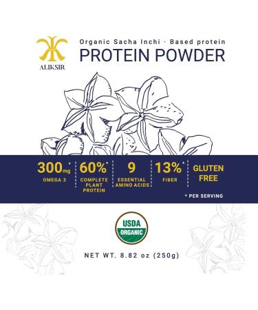Organic Sacha Inchi Protein Powder - 100% Natural Vegan Gluten-Free 9g Protein Low Carb 9 Essential Amino Acids Omega 3 Rich in Fiber - 8.8 oz - Buy Online on GoSupps.com
