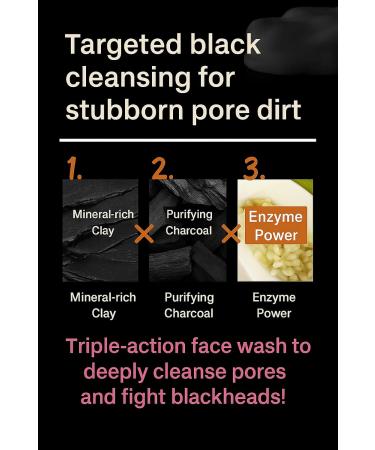 Clayge Pore Cleansing Face Wash with Clay & Charcoal Deep Cleanser for Blackheads & Smooth Skin All Skin Types 4.2 oz / 120g Made in Japan - Buy Online on GoSupps.com