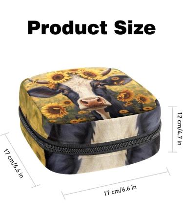 Sunflower Field Bandage Storage Bag for Menstrual Cup - Portable Zipper Pocket for Teens & Women - Buy Online on GoSupps.com