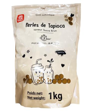 Yao Perles de Tapioca Sp cial Bubble Tea Saveur Sucre Brun 1kg/Sachet -Livraison Gratuite France (1 sachet) 1 kg (Lot de 1)