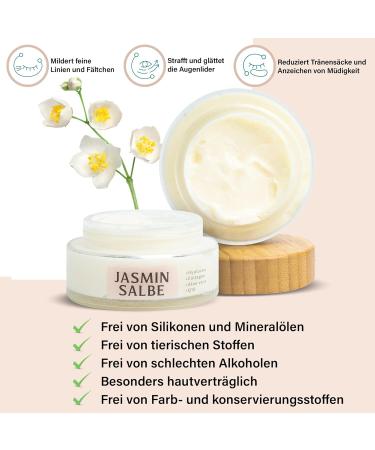 Satisa Jasmine Ointment for Dark Circles | Bio-Active Eye Cream 100ml | Hyaluronic Acid & Collagen | 100% Natural Cosmetics | Effective Eye Care for All - Buy Online on GoSupps.com