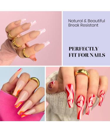 Gel x Nail Tips 504 Pcs Clear Full Cover Soft Gel False Nails with 15ml Gel Nail Glue - Long Coffin - Buy Online on GoSupps.com