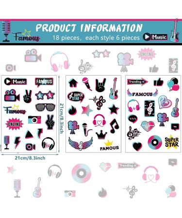 288 Music Temporary Tattoos for Kids - Mixed Style Fake Tattoo Stickers for Music Theme Party - Buy Online on GoSupps.com
