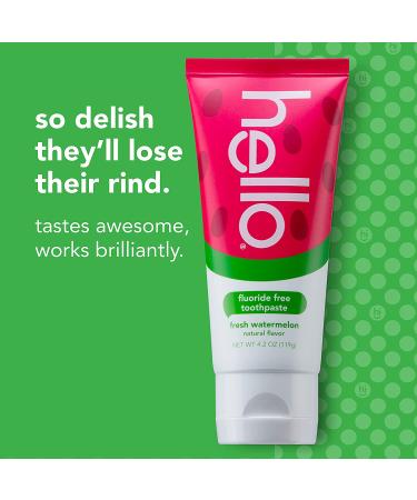 Hello Watermelon Kids Toothpaste - Fluoride Free, Safe to Swallow, No Artificial Sweeteners, 3 Pack - Buy Online on GoSupps.com