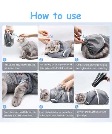 Nio Hong Cat Handbag - Anti-Bite Bathing & Showering Mesh Bag for Cats | Convenient Care for Grooming Medication & Nail Trimming - Buy Online on GoSupps.com