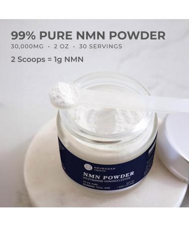 Neurogan 99.9% Pure NMN Supplement Powder Nicotinamide Adenine Dinucleotide Precursor for Cellular Energy & Focus Supplement 30 000 mg (2 oz) Mixable 30 Servings - Buy Online on GoSupps.com